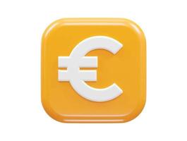 Euro icon 3d rendering vector illustration