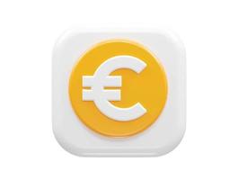 Euro icon 3d rendering vector illustration