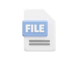 File icon 3d rendering vector illustration transparent element