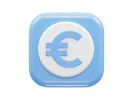 Euro icon 3d rendering vector illustration