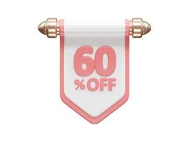 Discount sale vector element percent icon transparent 3d rendering