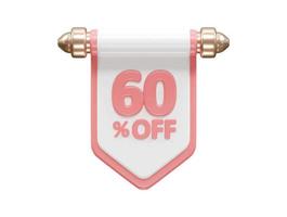 Discount sale vector element percent icon transparent 3d rendering