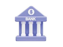 Bank icon 3d render illustration vector element