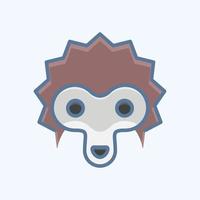 Icon hedgehog. related to Animal Head symbol. simple design editable. simple illustration vector