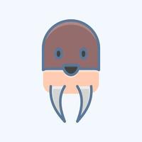 Icon Wairus. related to Animal Head symbol. simple design editable. simple illustration vector