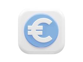 Euro icon 3d rendering vector illustration