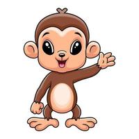 Cartoon Happy monkey waving hand vector