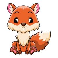 Cute baby fox is sitting vector