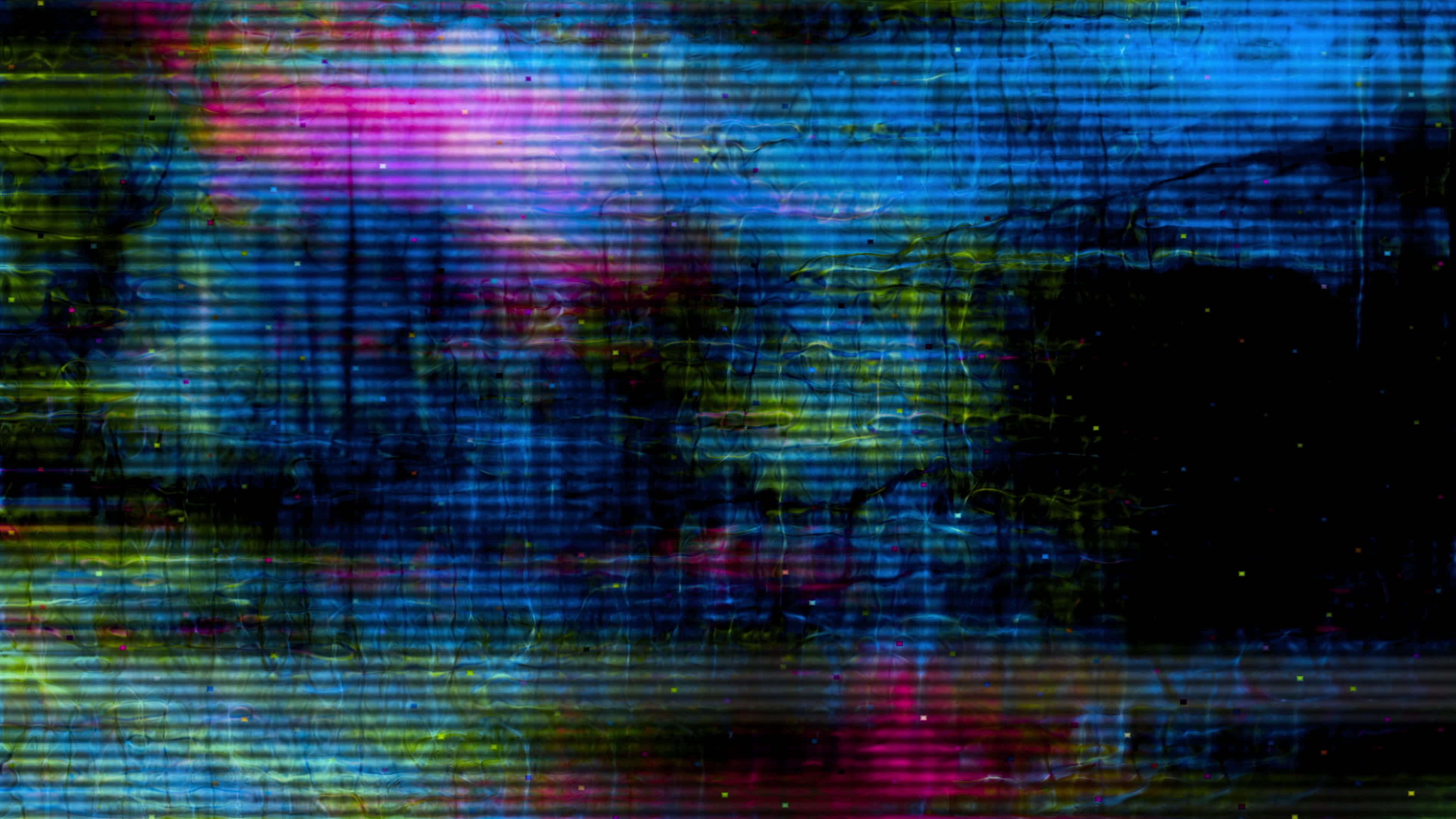 Device screen pixels fluctuate with color and video motion Loop