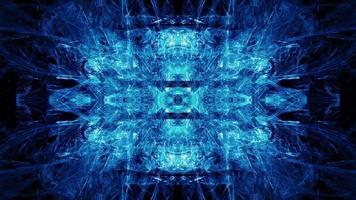 Blue fractal forms morph and oscillate. video