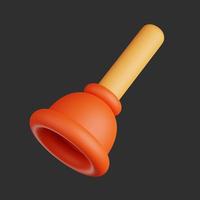 Simple Style 3D Illustration of a Drain Plunger - Isolated Image photo