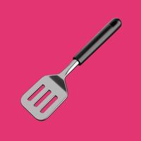 Simple Style 3D Rendering of Spatula. Isolated Image photo