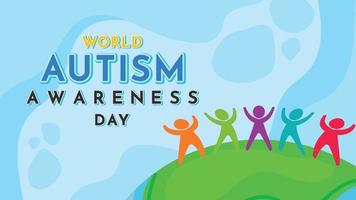 World Autism Awareness Day Banner Poster Background Template Vector Illustration Design