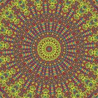 A colorful mandala with a pattern of leaves vector