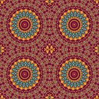 A seamless pattern with colorful mandalas vector