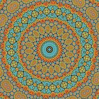 A colorful pattern with a circle of blue and orange colors vector