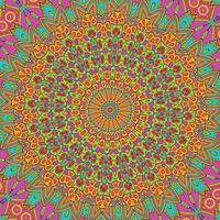 A colorful mandala with a pattern of flowers vector