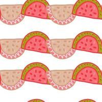 Seamless pattern with watermelon slices. Cute fruit backdrop vector