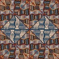 Tribal mosaic tile. Abstract scribble seamless background pattern. vector