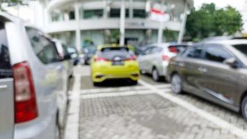 Photo of a car park with a blurred background