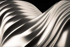 Abstract chrome wave curve modern on a luxury silver background photo