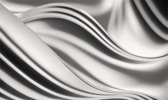 Abstract chrome wave curve modern on a luxury silver background photo