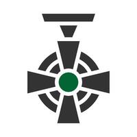 medalla icono sólido estilo gris verde color militar ilustración vector Ejército elemento y símbolo Perfecto.