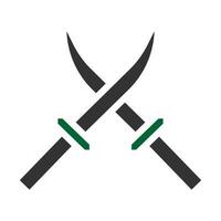 espada icono sólido estilo gris verde color militar ilustración vector Ejército elemento y símbolo Perfecto.