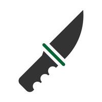 cuchillo icono sólido estilo gris verde color militar ilustración vector Ejército elemento y símbolo Perfecto.