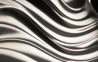 Abstract chrome wave curve modern on a luxury silver background photo