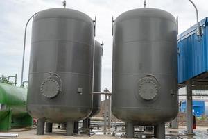 Air receiver tank for air compressor on power plant project. The photo is suitable to use for industry background photography, power plant poster and electricity content media.