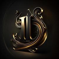 Logo for the letter I and D with a modern classic style ,3d alphabet on black background photo