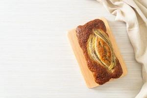 banana cake on wood board photo