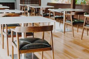 empty table and chair in restaurant photo