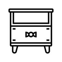 bedside table kid bedroom line icon vector illustration