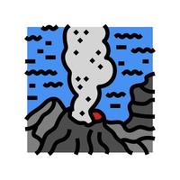 underwater volcano lava color icon vector illustration