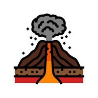 explosive eruption lava color icon vector illustration