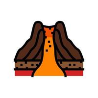 volcanic domes lava color icon vector illustration