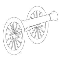 viejo icono de cañón vector