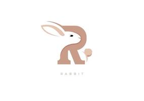 Conejo r monograma, vector logo