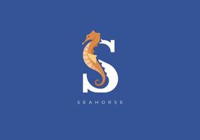 caballo de mar s monograma, vector logo