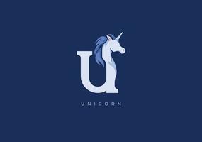 unicornio tu monograma, vector logo