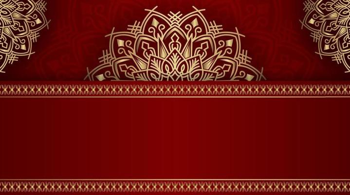 Red background with golden mandala ornament