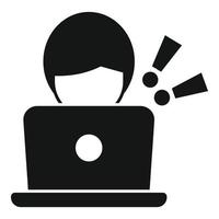 Laptop rush job icon simple vector. Business person vector