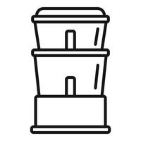 Water filter pot icon outline vector. Plastic bottle vector