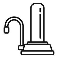 Water tap filter icon outline vector. Container liquid vector