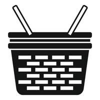 Fruit basket icon simple vector. Picnic wicker vector