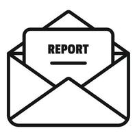 Mail report icon outline vector. Document data vector