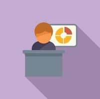 Speaker report icon flat vector. Business document vector