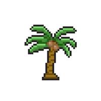 coconut tree in pixel art style vector